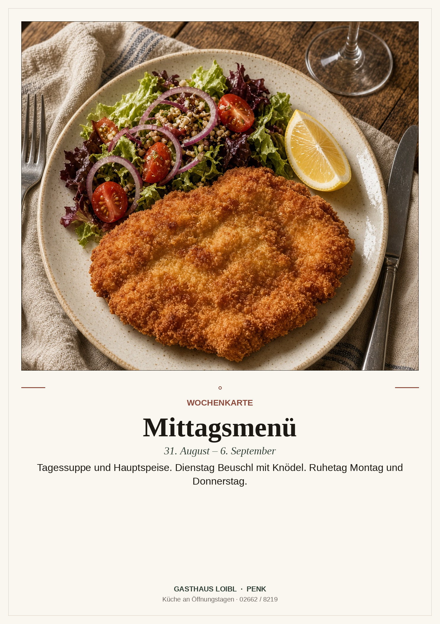 Mittagsmenü